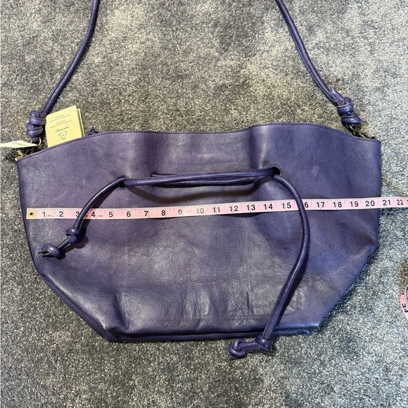 NWT Free People Head Over Heels Purple Leather Satchel Boho Women One Size - Picture 8 of 13